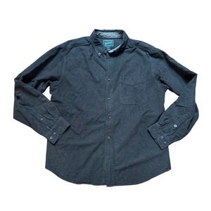 Woolrich Flannel Shirt‎ Mens Large Charcoal Grey Button Down SIZE L